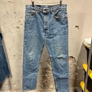 Levis Vintage 505 1992 Medium Wash Denim Acid Wash Jeans 35x32 90s 80s